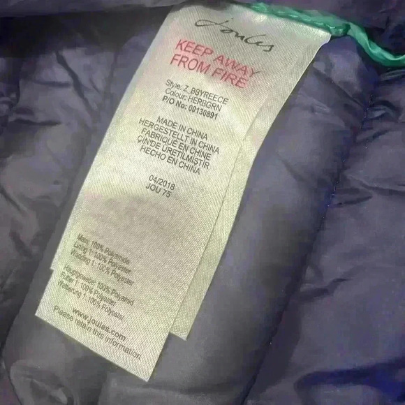 Joules green winter baby puffer coat size 9 - 12 months - Picture 3 of 7